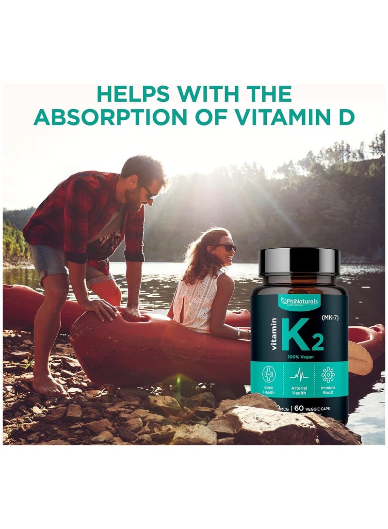 Phi Naturals Vitamin K2 MK7 100mcg Vegan - 60 Count, VIT k-2 MK-7 100 mcg from Supplement - Image 4