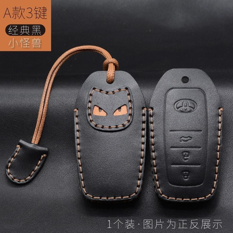 Handmade Genuine Leather Key Fob Cover for Toyota Corolla, Levin, Camry, Highlander,  Avalon