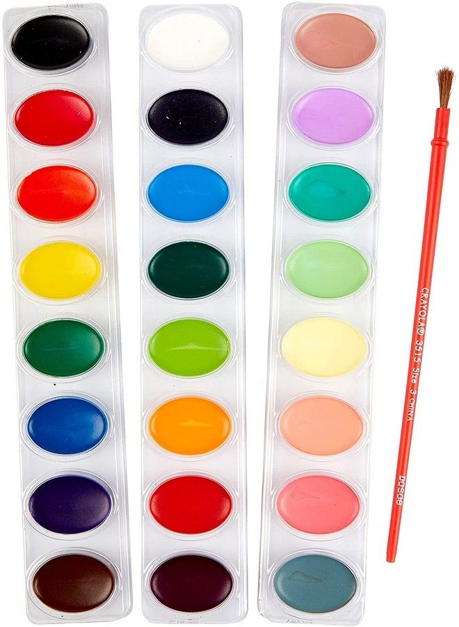 The Mega Deals Watercolor Paint Set Includes 24 Watercolor Paint 8 Paint Brushes For Kids Ultimate Washable Paint Watercolor Supplies Set Water Color Painting Kids 9 Piece Set - Image 5