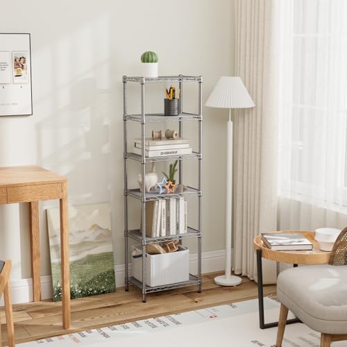 Golpart Small 5 tire Shelves Storage Wire Shelving Unit Metal Shelf Adjustable Organizers Storage Shelving for Bathroom Laundry Room Kitchen Pantry10”D x 16”W x 60.2”H Silver - Image 5