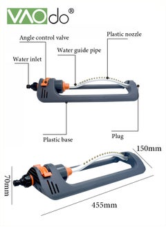 VAOdo Garden Sprinkler 4200-Square Foot Coverage 4 spray modes Auto Irrigation System 180° automatic swing Oscillating Sprinkler with Adjustable Spray  - Image 4