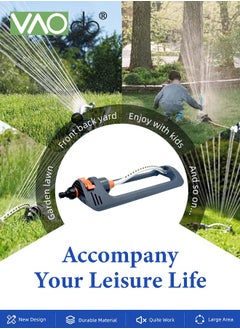 VAOdo Garden Sprinkler 4200-Square Foot Coverage 4 spray modes Auto Irrigation System 180° automatic swing Oscillating Sprinkler with Adjustable Spray  - Image 2