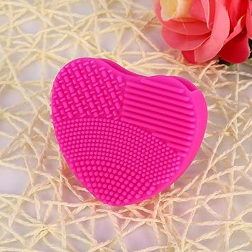 Salmue Silicone gloves brush accessories heart shape silicone makeup brush detergent brush for cosmetic washingRose  - Image 3