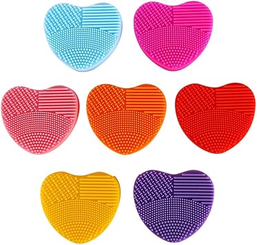 Salmue Silicone gloves brush accessories heart shape silicone makeup brush detergent brush for cosmetic washingRose  - Image 5