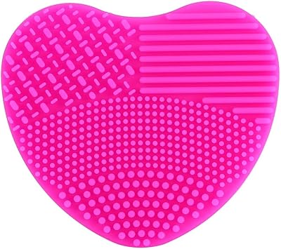 Salmue Silicone gloves brush accessories heart shape silicone makeup brush detergent brush for cosmetic washingRose  - Image 1