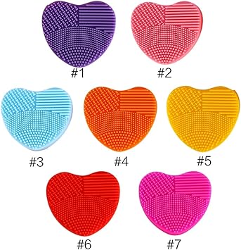 Salmue Silicone gloves brush accessories heart shape silicone makeup brush detergent brush for cosmetic washingRose  - Image 4