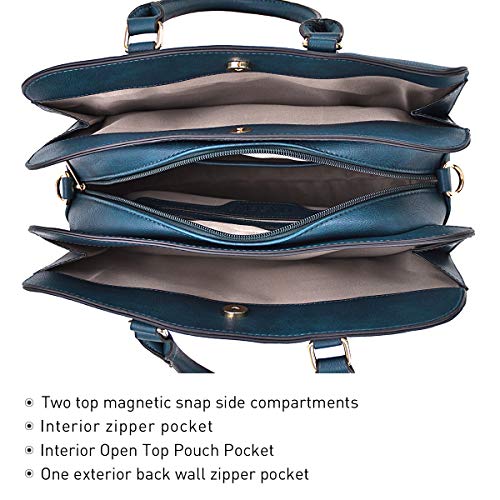 DASEIN Women Handbag Wallet Tote Shoulder Hobo Bag Top Handle Satchel Purse Set 2pcs with 3 Compartments - Image 4