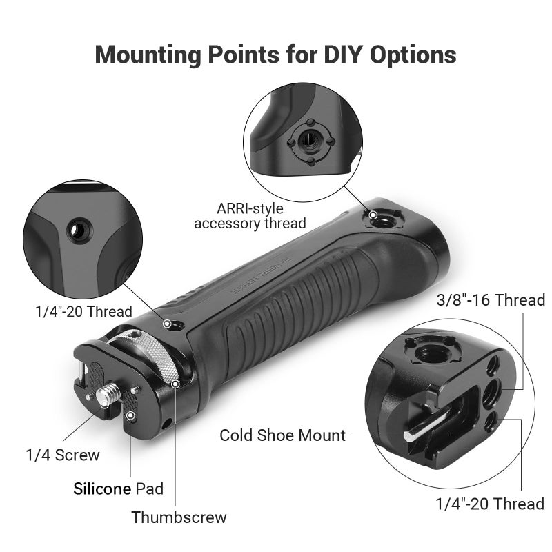 SmallRig Handle Grip Handgrip for Zhiyun-Tech WEEBILL-S Gimbal with Cold Shoe Mount Built-in Wrench, Multiple Threaded Holes - BSS2636C - Image 2