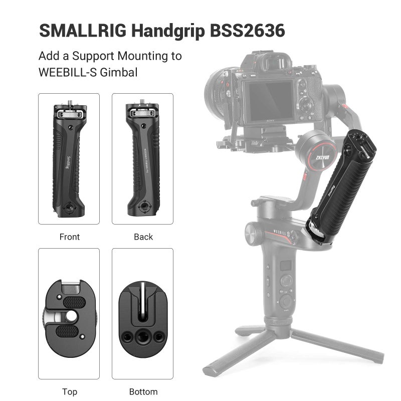 SmallRig Handle Grip Handgrip for Zhiyun-Tech WEEBILL-S Gimbal with Cold Shoe Mount Built-in Wrench, Multiple Threaded Holes - BSS2636C - Image 4