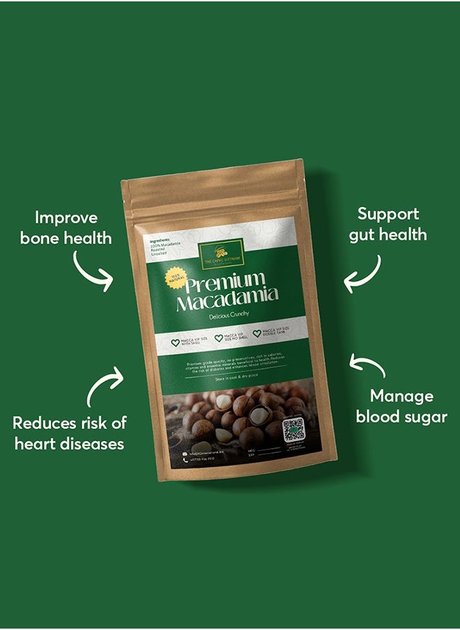 Premium Macadamia Nuts - 500 G | VIP Size With Shell | Unsalted & Roasted | Premium Vietnamese Macadamia Nuts