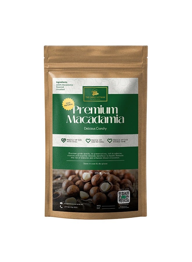 The Caphe Vietnam Premium Macadamia Nuts - 500 G | VIP Size With Shell | Unsalted & Roasted | Premium Vietnamese Macadamia Nuts  - Image 1