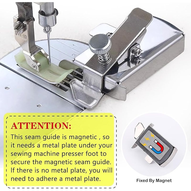 Qitiieli Magnetic Seam Guide for Sewing Machine, Magnetic Sewing Guide with Clip, Magnet Hem Guide, Sewing Machine Presser Foot, Universal Multifunctional Ruler, Hemmer Guide, Sewing Supplies Accessories - Image 2