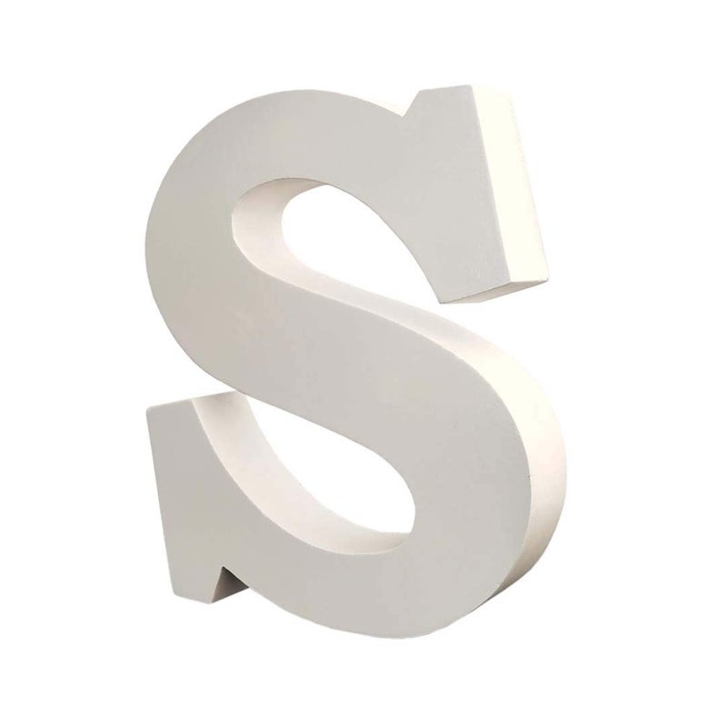AKDAMA Wooden S Letter- English Upper Case Alphabets Cutouts for Art and Craft Work (S_White_15x2.5 cm) - Image 4