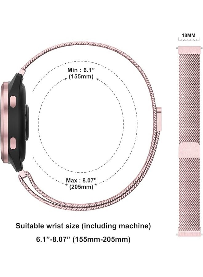 Watch 18mm Stainless Steel Magnetic Metal Smart Watch Band | Compatible with Huawei Watch gt4 41mm & gt5 41mm & gt6 41mm Stylish Adjustable Replacement Strap Durable Comfortable Pink - Image 2