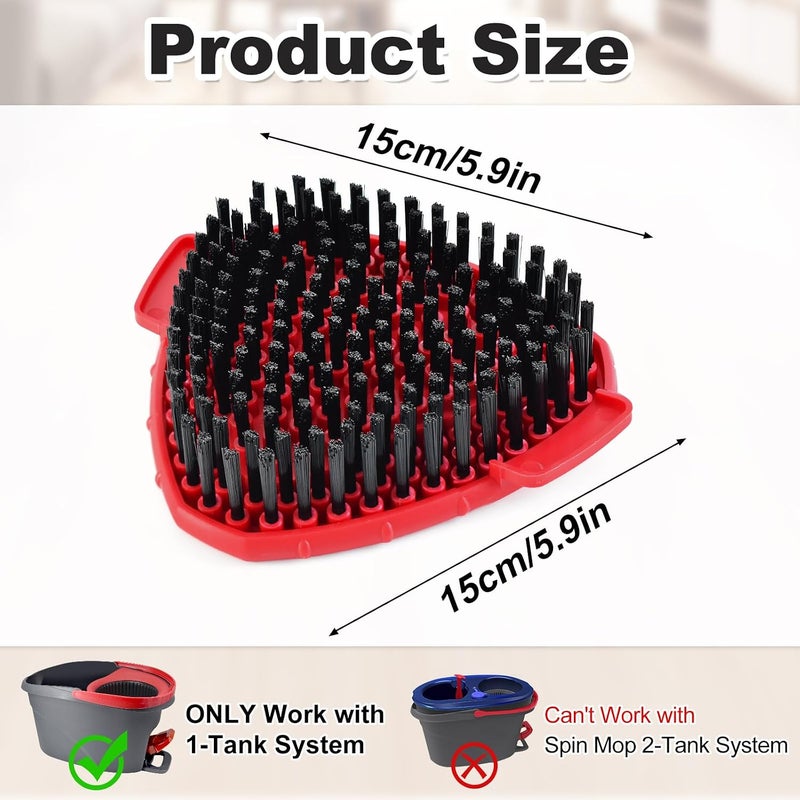 GFRED 2 Pack Upgrade Scrub Brush Replace Heads Compatible with O Cedar EasyWring 1 Tank Spin Mop, Scrubber Brush Head for Ocedar EasyWring Spin Mop Scrubby Head Brush, More Layers of Bristles to Floor Clean - Image 2
