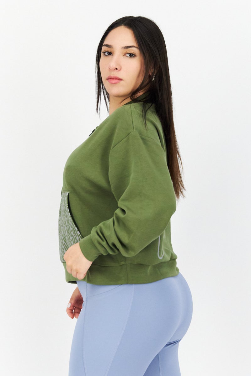 Ufc Women Sportswear Fit Long Sleeves Running Sweatshirt, Olive  - Image 2