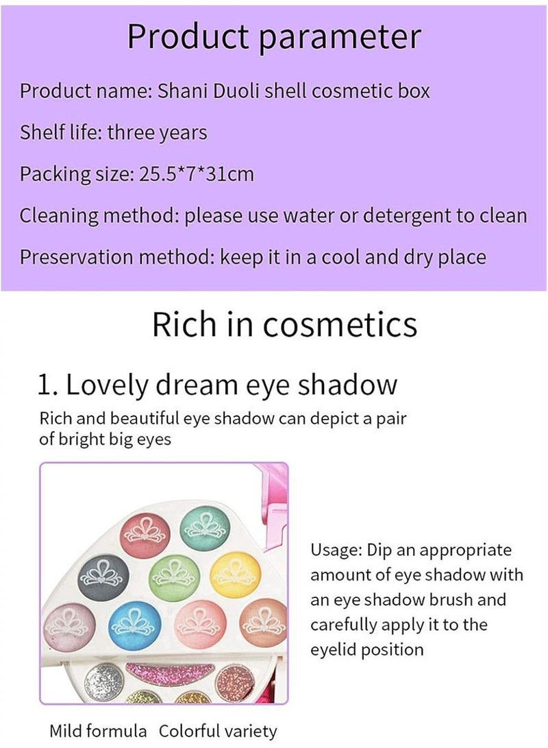 S&Li Novelty Multi-Layer Shell Shape Makeup Case Cosmetic Set Palette Girls Play Toy - Image 5