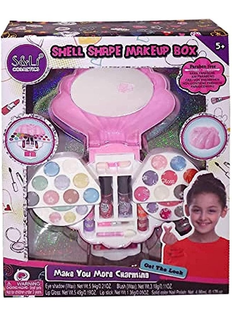 S&Li Novelty Multi-Layer Shell Shape Makeup Case Cosmetic Set Palette Girls Play Toy - Image 1