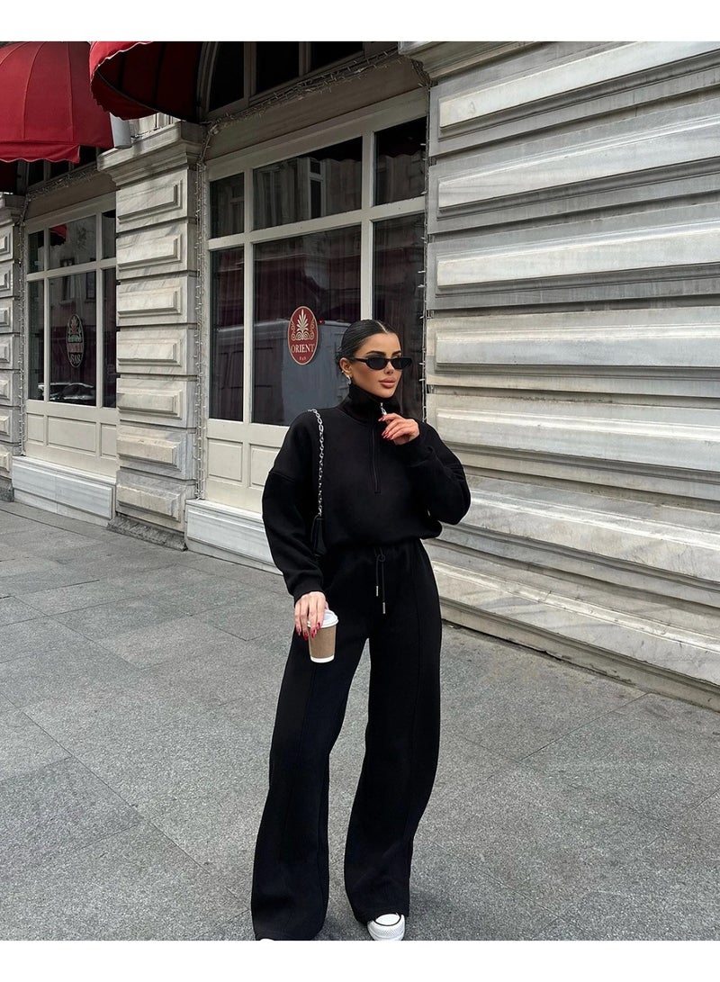 NIBEMINENT Fashion Autumn Winter Pants Sets Women Fashion Solid Color Pullover Sweatshirt Trousers Two Piece Set Female Casual Streetwear - Image 2