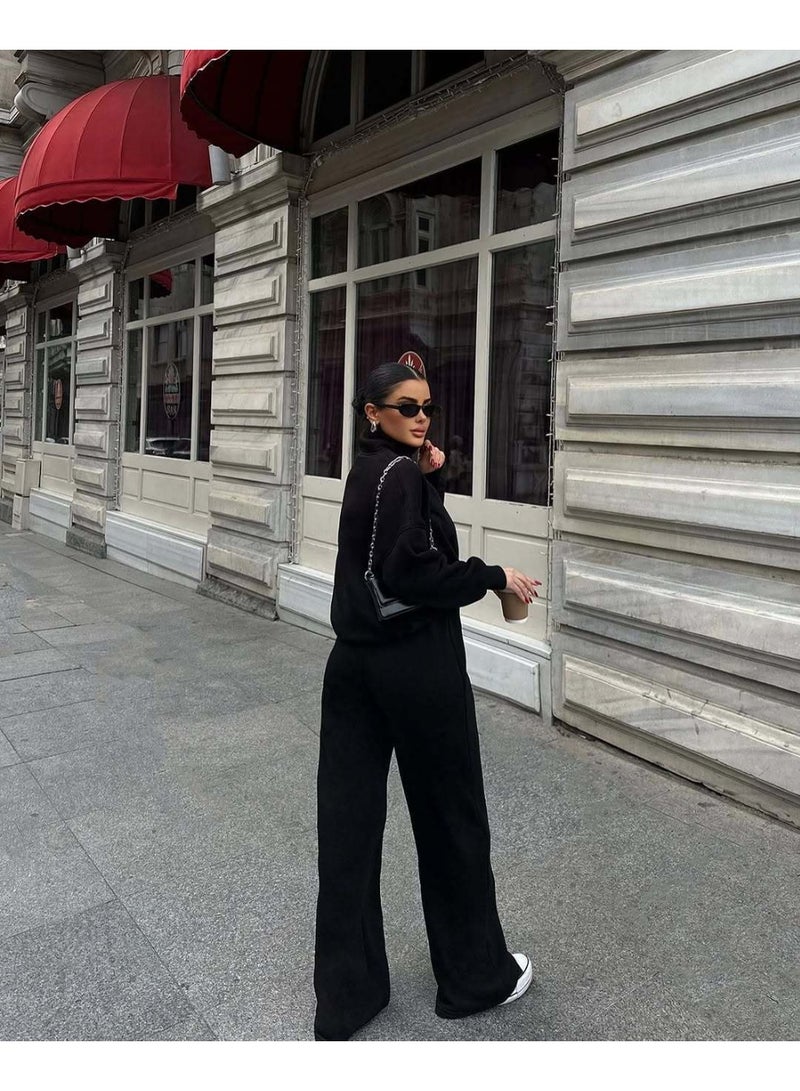 NIBEMINENT Fashion Autumn Winter Pants Sets Women Fashion Solid Color Pullover Sweatshirt Trousers Two Piece Set Female Casual Streetwear - Image 3