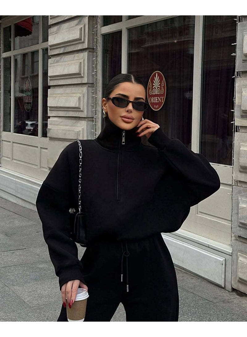 NIBEMINENT Fashion Autumn Winter Pants Sets Women Fashion Solid Color Pullover Sweatshirt Trousers Two Piece Set Female Casual Streetwear - Image 1