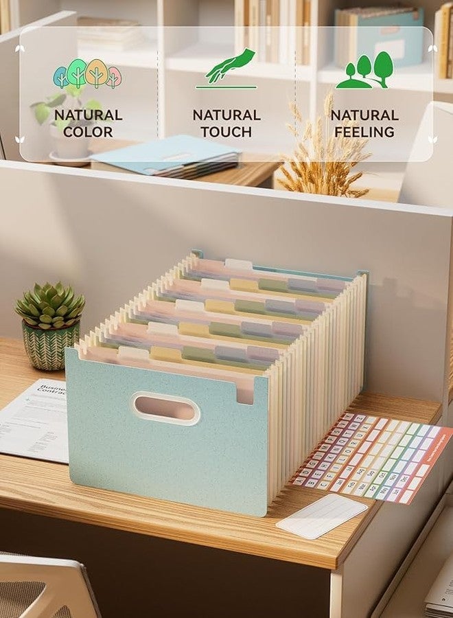 EcoStash 26 Pockets Accordion File Organizer, Wheat Straw File Folders, Upright&Open Top, A-Z Bill Receipt Organizer, 100% BPA Free, Return to Nature, Healthy Living, Letter/A4 Size - 2 Packs - Image 3
