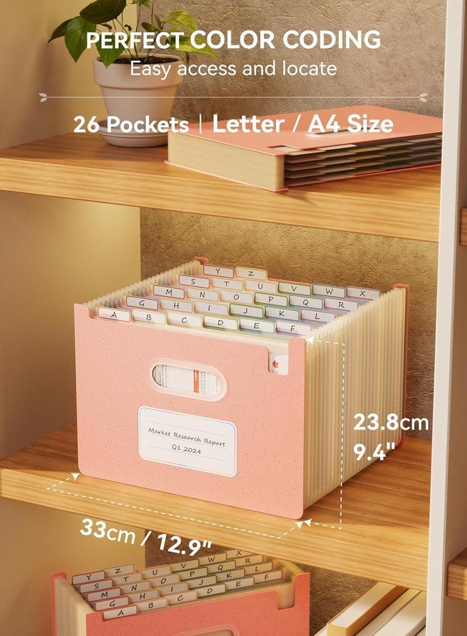 EcoStash 26 Pockets Accordion File Organizer, Wheat Straw File Folders, Upright&Open Top, A-Z Bill Receipt Organizer, 100% BPA Free, Return to Nature, Healthy Living, Letter/A4 Size - 2 Packs - Image 4