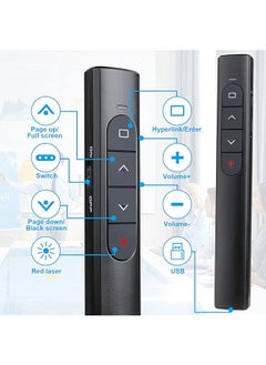 erorex Wireless Presenter Remote Presentation Clicker With Hyperlink And Volume Remote Control Powerpoint Office Presentation Clicker For Keynote Ppt Mac Pc Laptop Battery Included  - Image 2