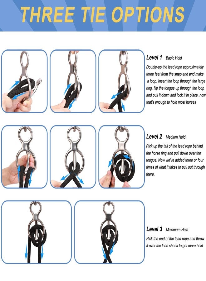 Dayimado Horse Tie Ring, Stainless Steel Tie Ring for Horses, Sturdy and Safe Horse Tack Supplies for Indoor and Outdoor Reducing Horse Injured When Pull Back 3 Pack - Image 4