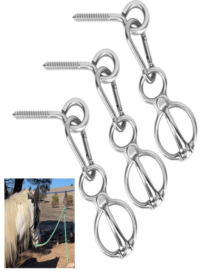 Dayimado Horse Tie Ring, Stainless Steel Tie Ring for Horses, Sturdy and Safe Horse Tack Supplies for Indoor and Outdoor Reducing Horse Injured When Pull Back 3 Pack - Image 1