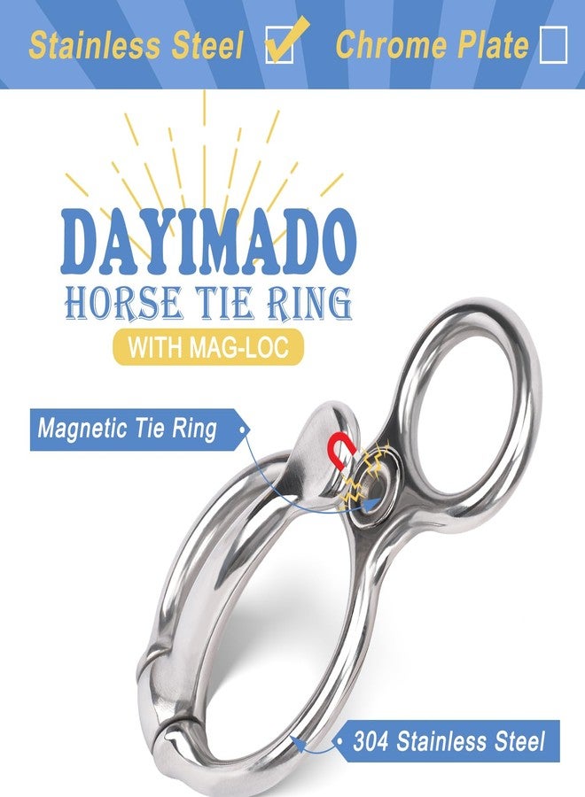 Dayimado Horse Tie Ring, Stainless Steel Tie Ring for Horses, Sturdy and Safe Horse Tack Supplies for Indoor and Outdoor Reducing Horse Injured When Pull Back 3 Pack - Image 2