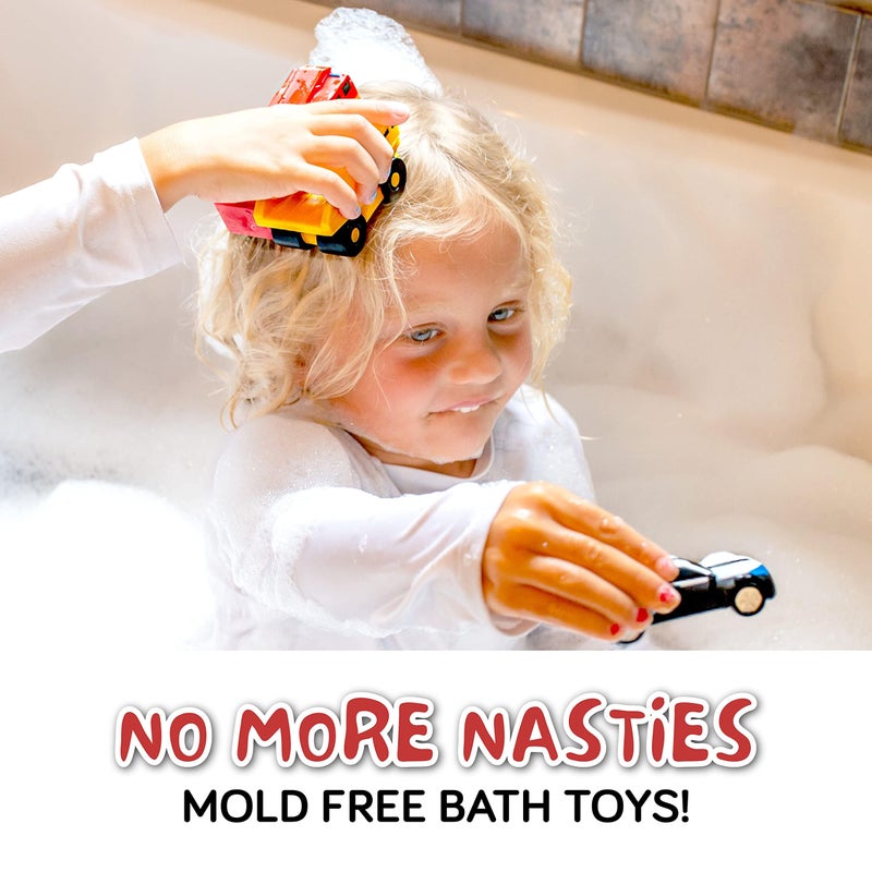 SplashEZ Mold Free Bath Toys for Babies & Toddlers, Car No Hole Bath Toys for Kids, Toddler Gift, No Mold Bathtub Water Vehicles Set for Kids, Pool, BPA-Free, Safe, Fun, Infant Ages 1 3 6 12 18 Months - Image 2
