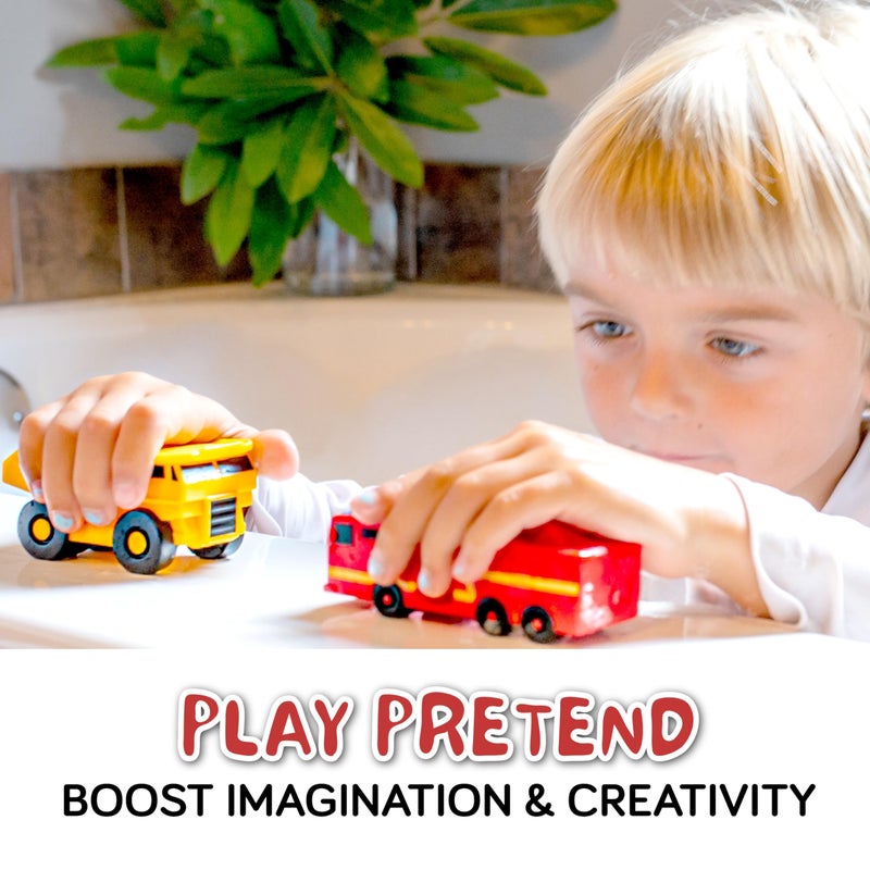 SplashEZ Mold Free Bath Toys for Babies & Toddlers, Car No Hole Bath Toys for Kids, Toddler Gift, No Mold Bathtub Water Vehicles Set for Kids, Pool, BPA-Free, Safe, Fun, Infant Ages 1 3 6 12 18 Months - Image 3