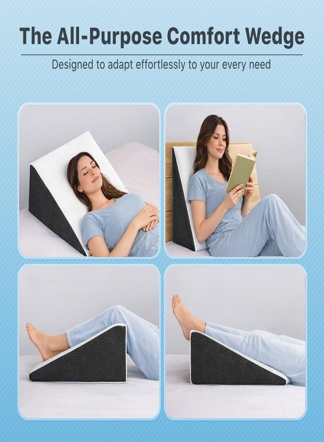 Utopia Bedding Memory Foam Wedge Pillow Plus Cushion for Sleeping, Sitting & Acid Reflux Relief Memory Foam Pillow High Resillience Foam Orthopedic Wedge Cushion for Leg Elevator 6 Month Warranty - Image 3