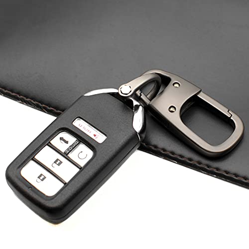 MECHCOS Metal Keychain Car Fob Key Chain Holder Clip with Detachable Valet Key Ring & Anti-Lost D-Ring for Men and Women - Gunmetal - Image 3