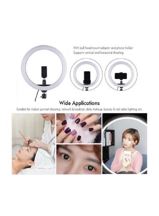 LED Ring Light with Smartphone Holder White/Black Ideal light source for macro photography, photojournalism videography and more  - Image 4