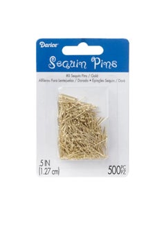 Darice Sequin Pins #8 Gold 1/2 inches 500 assorted size  - Image 1