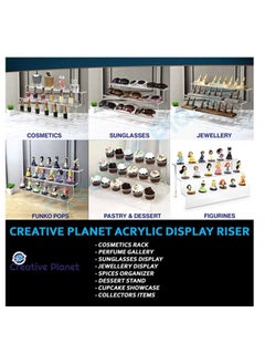 Creative Planet 3 Steps Acrylic Display Riser Shelf Cupcake Stand Display for Showcase Decoration Dessert Table Spices Organizer Funko Pop Toys Figurines (Acrylic Display Riser Shelf 2) - pzsku/ZE7311B5325F6F0D05626Z/45/_/1662123029/20948fa7-e4f1-493d-88fe-f861194481ed