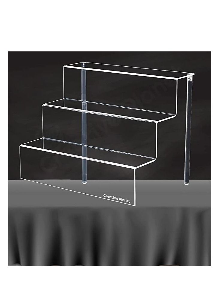 Creative Planet 3 Steps Acrylic Display Riser Shelf Cupcake Stand Display for Showcase Decoration Dessert Table Spices Organizer Funko Pop Toys Figurines (Acrylic Display Riser Shelf 2) - Image 2