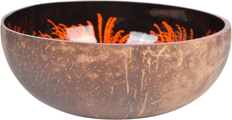 ChezMax Natural Coconut Bowl Mother of Pearl Inlaid Shell Bowls Key Bowl for Entryway Table Candy Container Nuts Holder Fruits & Dry Snack Storage Bowl Round Handcrafted Bowl for Decoration - Image 3