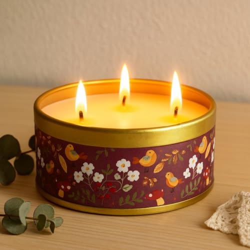 AURA DECOR AuraDecor 3-Wick Scented Tin Candle | Premium Gift Set | Hand Poured Soy Blend | Long Lasting | Home Fragrance | Relaxation & Decor (Peony & Blush Suede) - Image 2