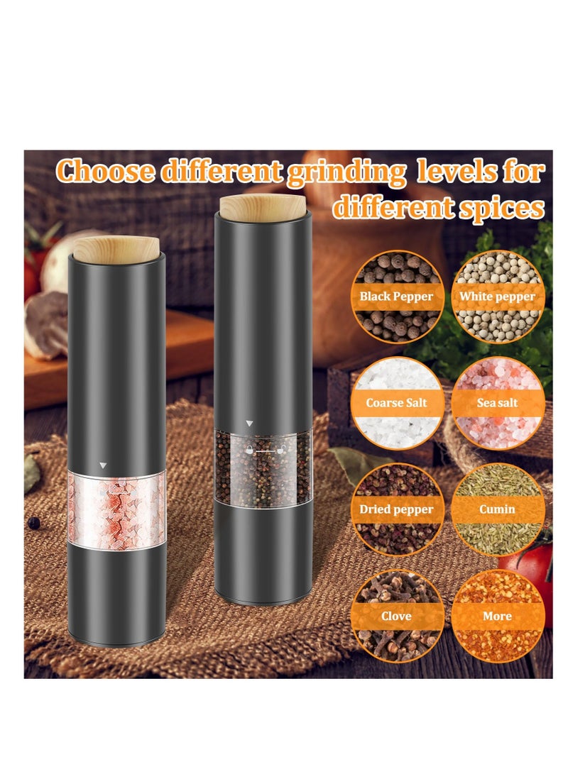 Excefore Electric Salt and Pepper Grinder Set, Adjustable Coarseness Pepper Grinder, Large Capacity Automatic Salt Pepper Mill Grinder, with LED Light & 2 Brush, for Kitchen, Battery Operated(Not Included) - Image 4