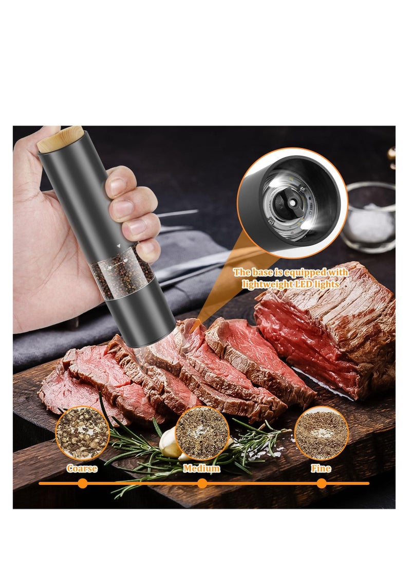 Excefore Electric Salt and Pepper Grinder Set, Adjustable Coarseness Pepper Grinder, Large Capacity Automatic Salt Pepper Mill Grinder, with LED Light & 2 Brush, for Kitchen, Battery Operated(Not Included) - Image 3