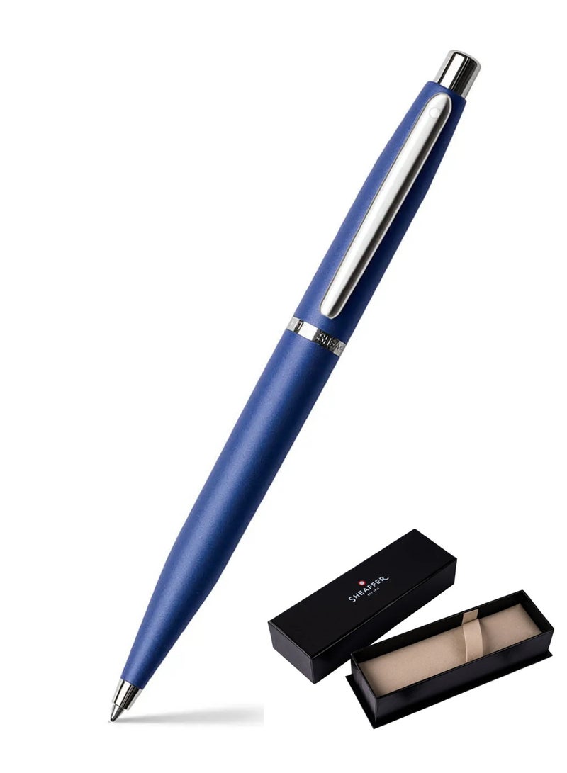 SHEAFFER VFM Ballpoint Pen With Chrome Trim And Blue Barrel In Gift Box - Image 1