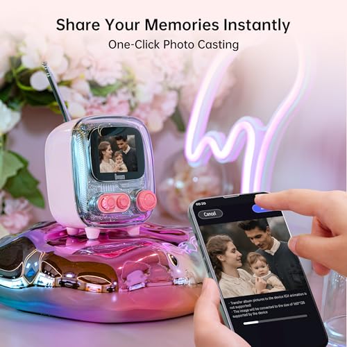 Divoom Tiivoo-2 Retro Bluetooth Speaker with FM Radio,Pixel Art Portable Mini Cute Wireless Small Speaker,Vintage Decor Suitable for Party Office Desk Home Bedroom Kitchen,Gifts for Women Men,Pink - Image 5