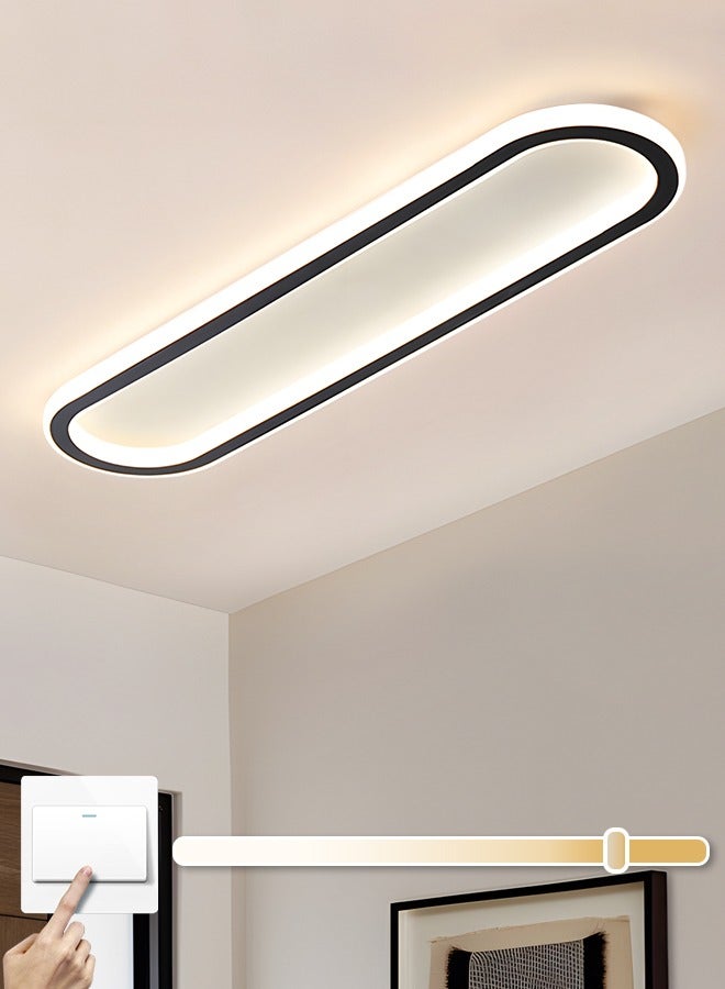 YATAI LIGHTING Modern LED Ceiling Light, 48W Oval Flush Mount Fixture with Dimmable 3-Color Lighting, Aluminum and Acrylic Design for Bedroom, Living Room, Dining Room, Kitchen, and Corridor - Image 1