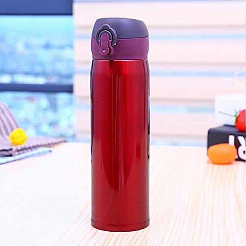 The gifts bucket The gifts bucket Stainless Steel Vacuum Flasks Water Bottle with Sipper Cap Stainless Steel Insulation Kettle 500 ml Brown - Image 1