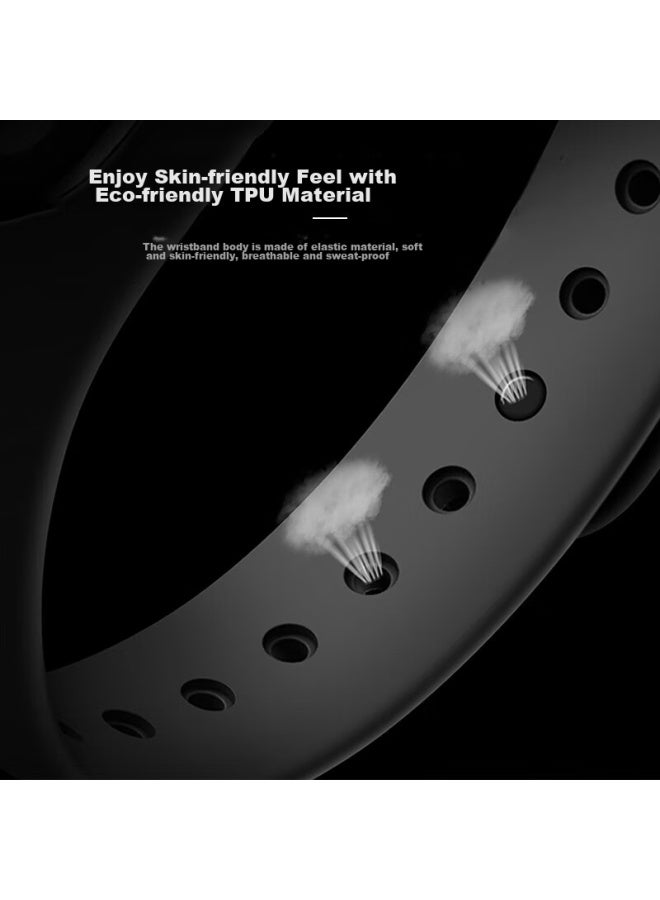 Chensong Compatible With Xiaomi Band Strap, Xiaomi Band 5/6/7/nfc Strap, Xiaomi Band 7 Strap, Smarch Sports Silicone Strap, 567 Black - Image 3