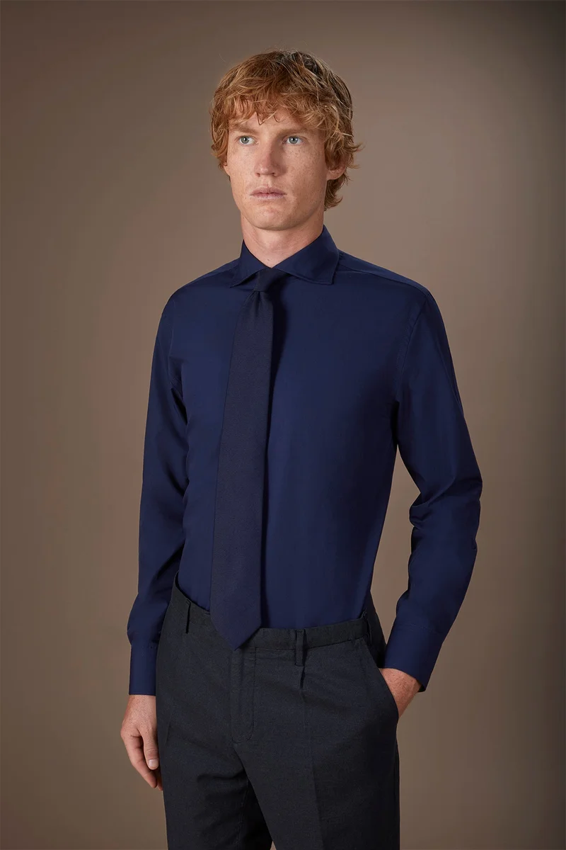 Men's french collar classic shirt - Dk Blue