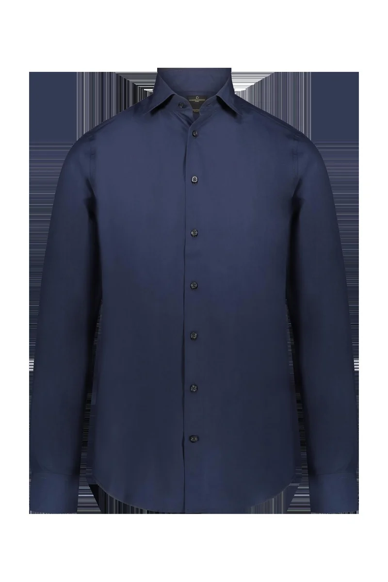 Doppelganger Blue Men's french collar classic shirt - DK Blue for Men | Best Price UAE